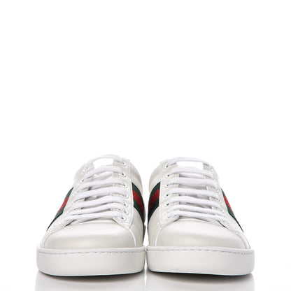 Gucci Calfskin Ayers Bee Embroidered Womens Ace Sneakers 35 White Green 2 of 10