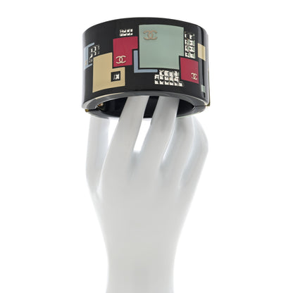 Chanel Resin Coco Mark CC Bangle Black Multicolor 2 of 4