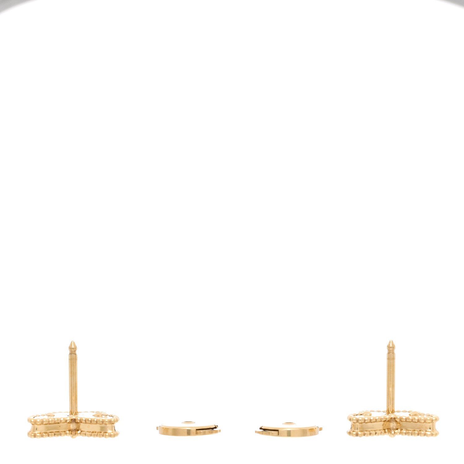 Van Cleef & Arpels 18K Yellow Gold Mother of Pearl Sweet Alhambra Butterfly Earrings 3 of 4