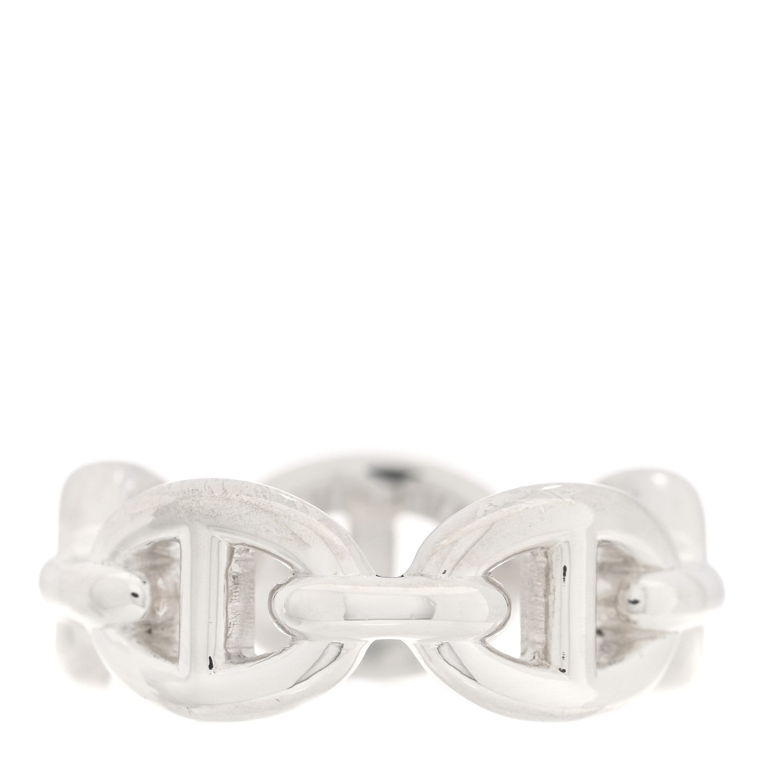 Hermes Sterling Silver PM Chaine d'Ancre Enchainee Band Ring 49 5 3 of 5