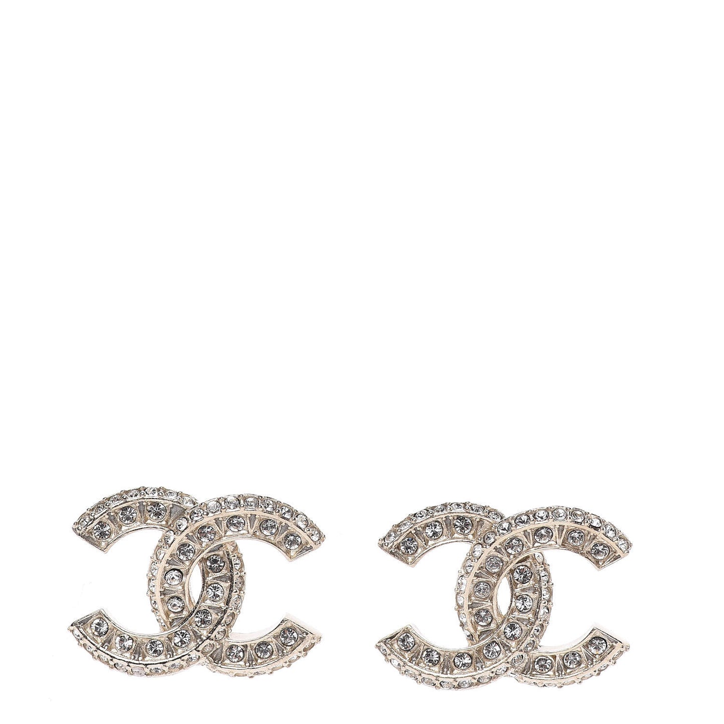 Crystal Timeless CC Earrings Light Gold