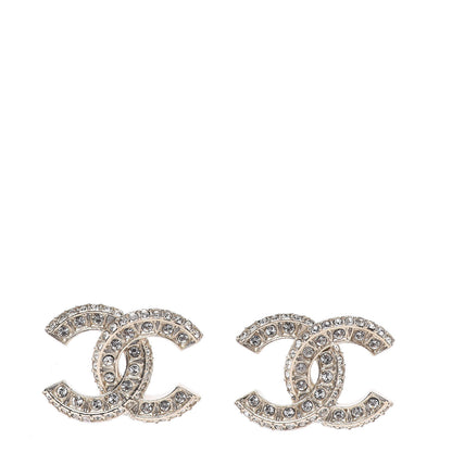 Chanel Crystal Timeless CC Earrings Light Gold 1 of 5