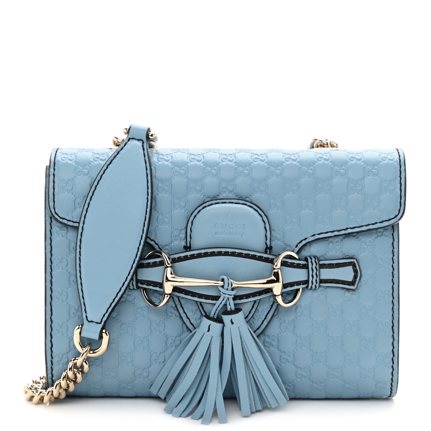 Gucci Soft Microguccissima Mini Emily Chain Shoulder Bag Mineral Blue 1 of 8