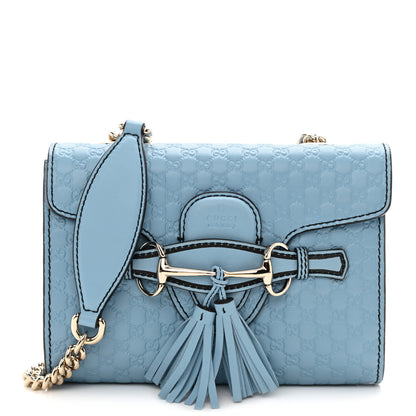 Gucci Soft Microguccissima Mini Emily Chain Shoulder Bag Mineral Blue 1 of 8