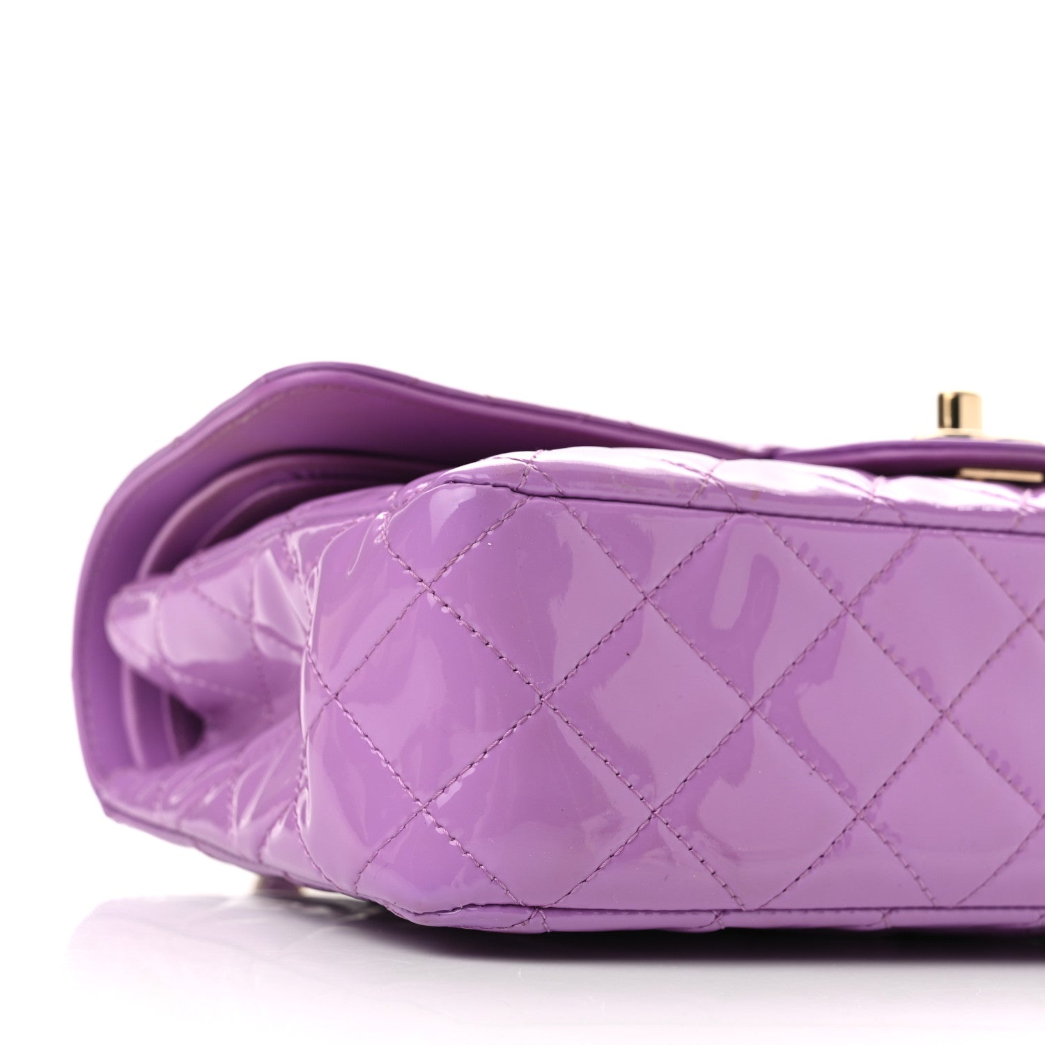 Chanel Patent Quilted Medium Double Flap Light Purple 9 of 10