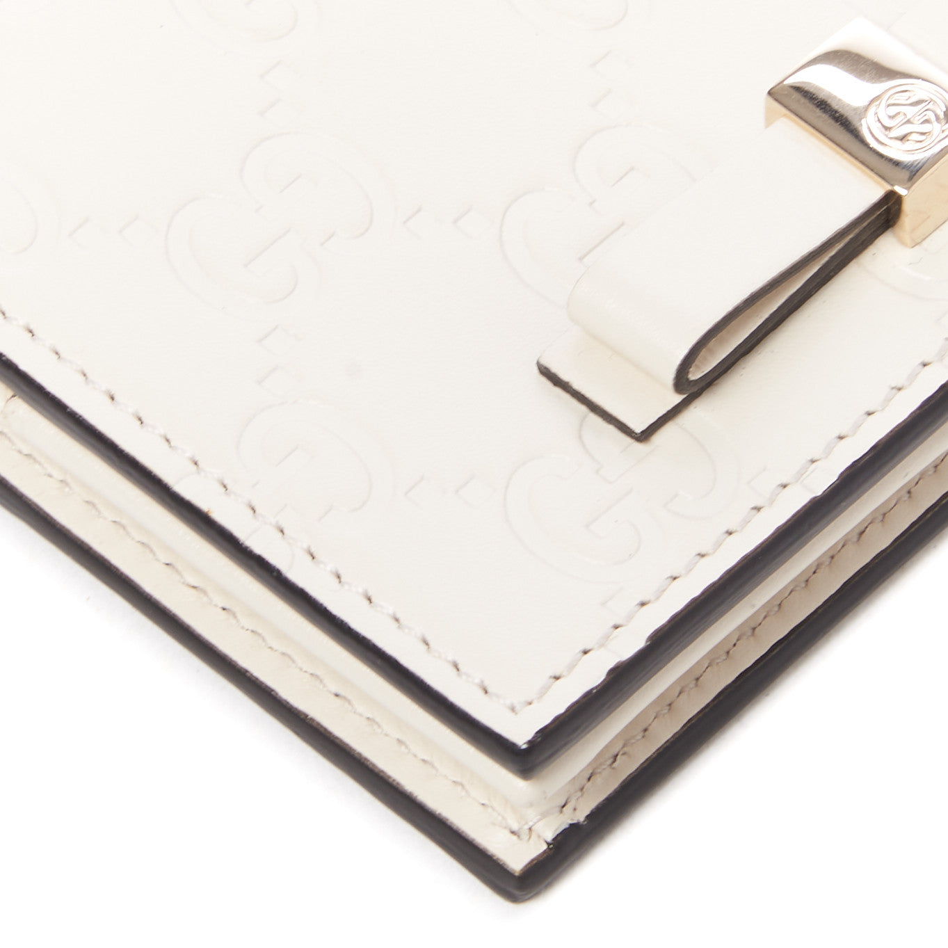 Gucci Guccissima Signature Bowy Card Case Wallet White 5 of 7