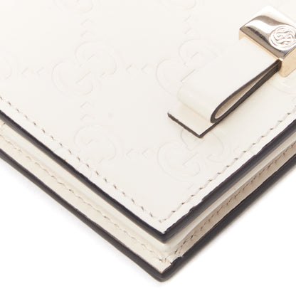 Gucci Guccissima Signature Bowy Card Case Wallet White 5 of 7