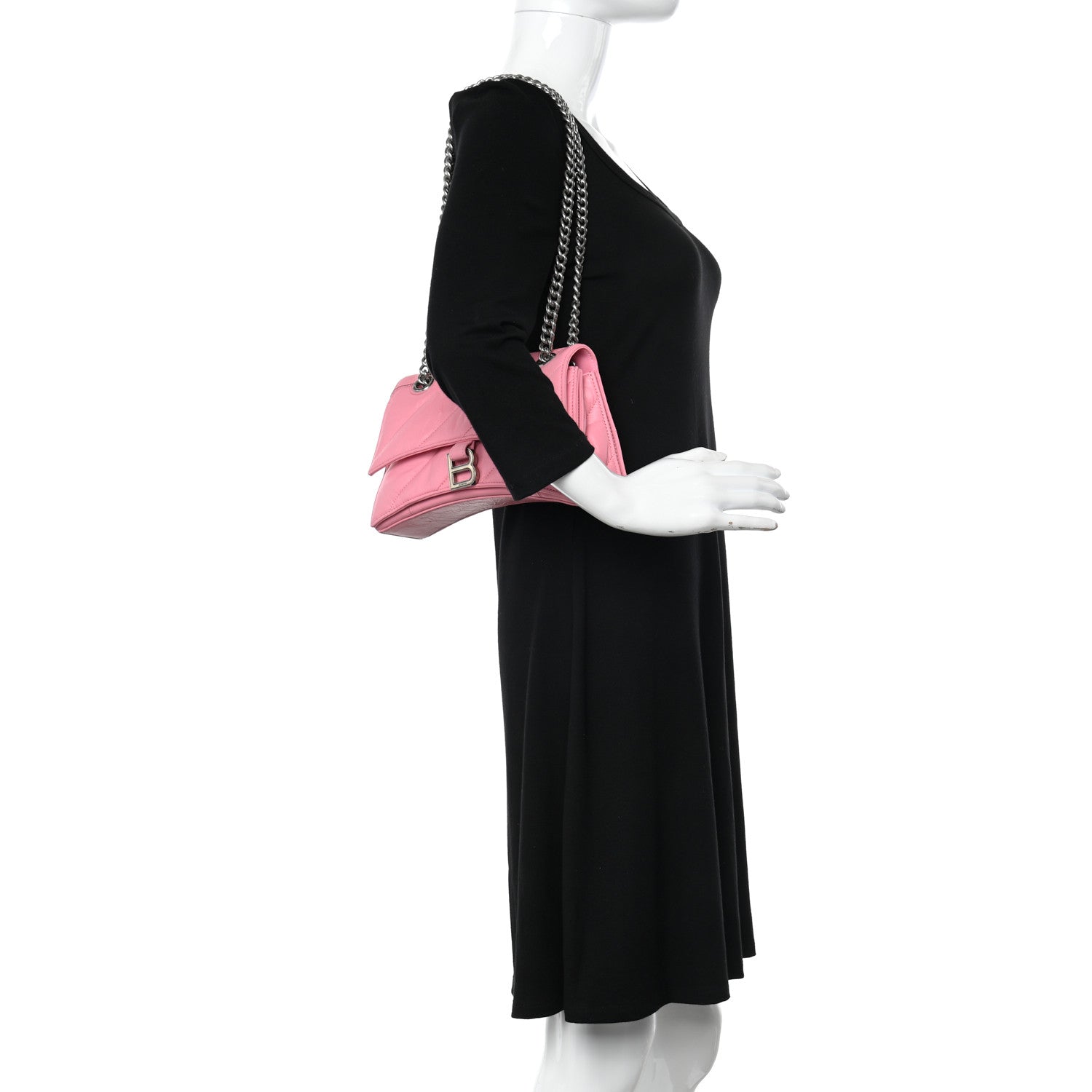 Balenciaga Crushed Calfskin Quilted Small Crush Chain Bag Sweet Pink 2 of 10