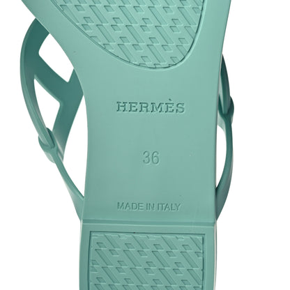 Hermes Rubber Womens Egerie Sandals 36 Vert Embrun 6 of 7