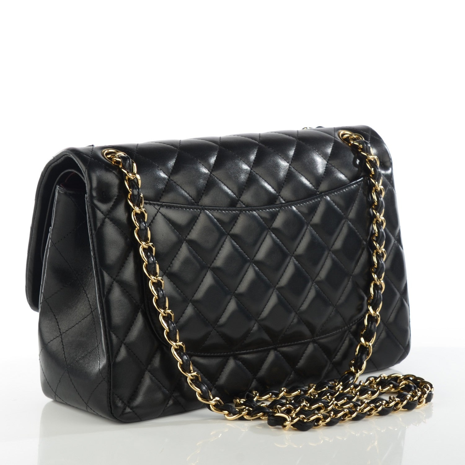 Chanel Lambskin Quilted Jumbo Double Flap Black 3 of 8