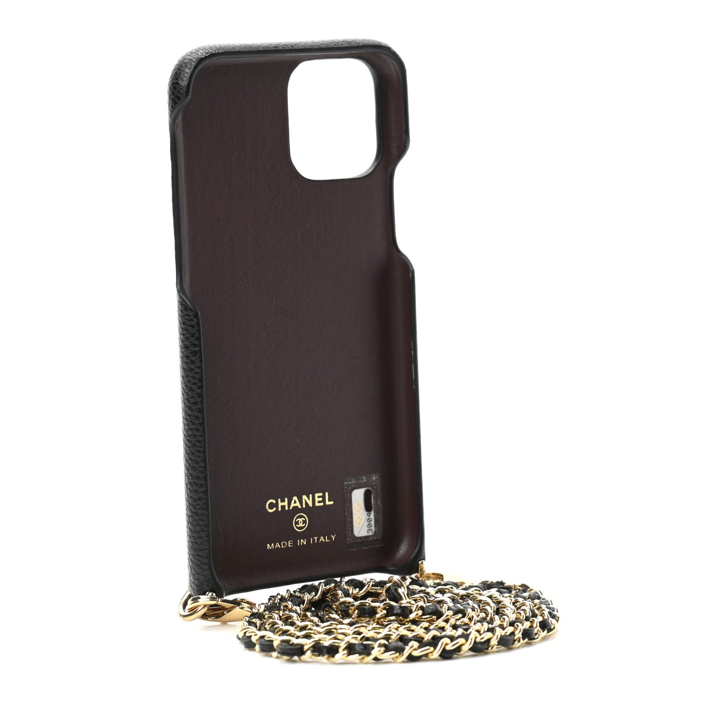 Caviar Quilted iPhone XI Pro Case With Chain Black