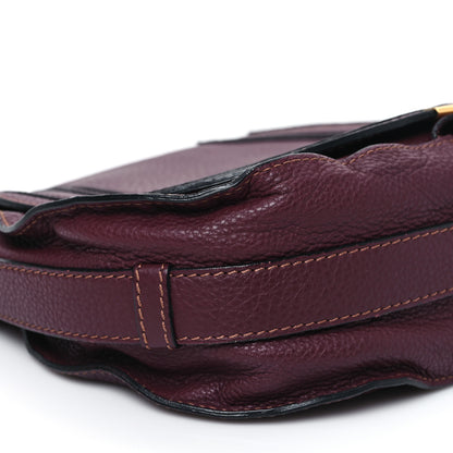 Chloe Grained Calfskin Medium Marcie Saddle Bag Dark Velvet 8 of 9