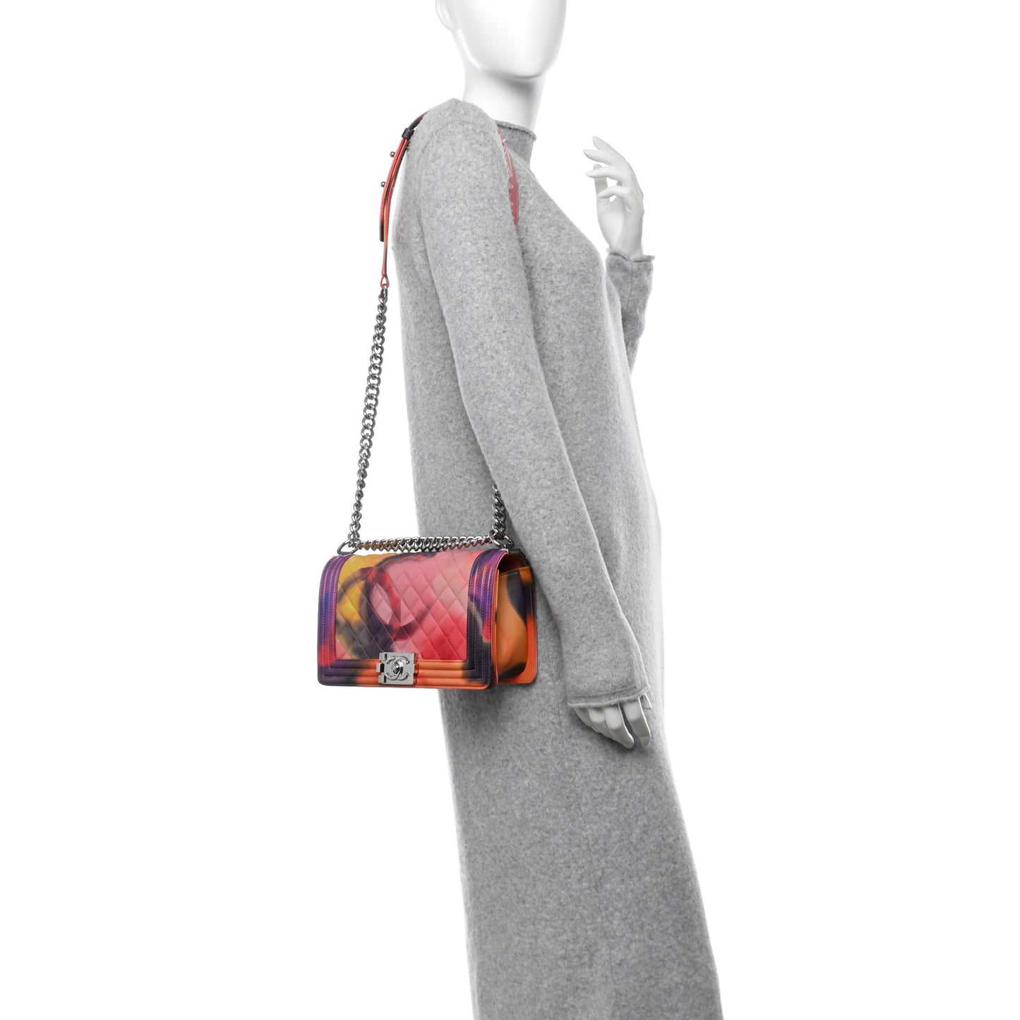 Printed Lambskin Quilted Medium Flower Power Boy Flap