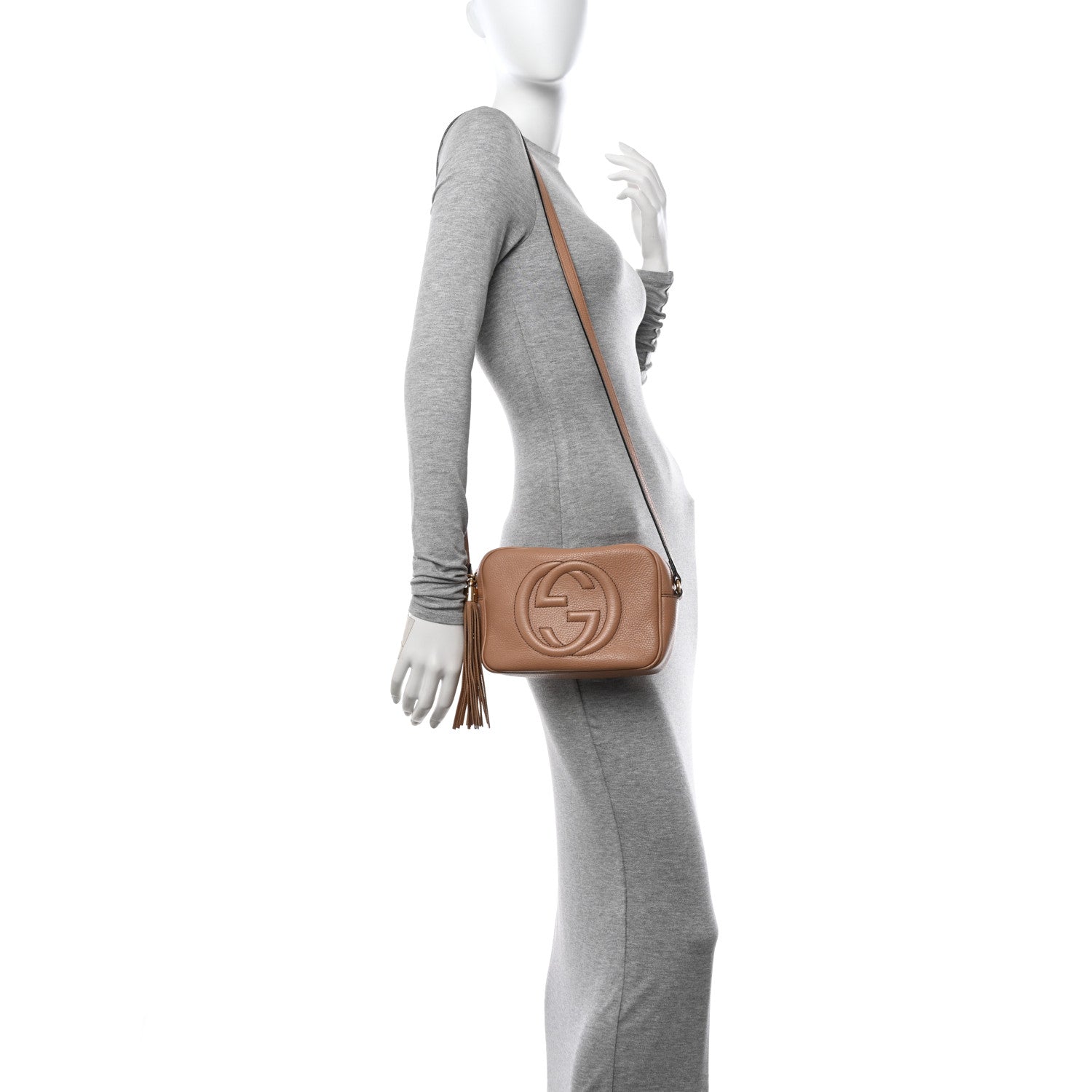 Gucci Pebbled Calfskin Small Soho Disco Bag Camelia 2 of 17