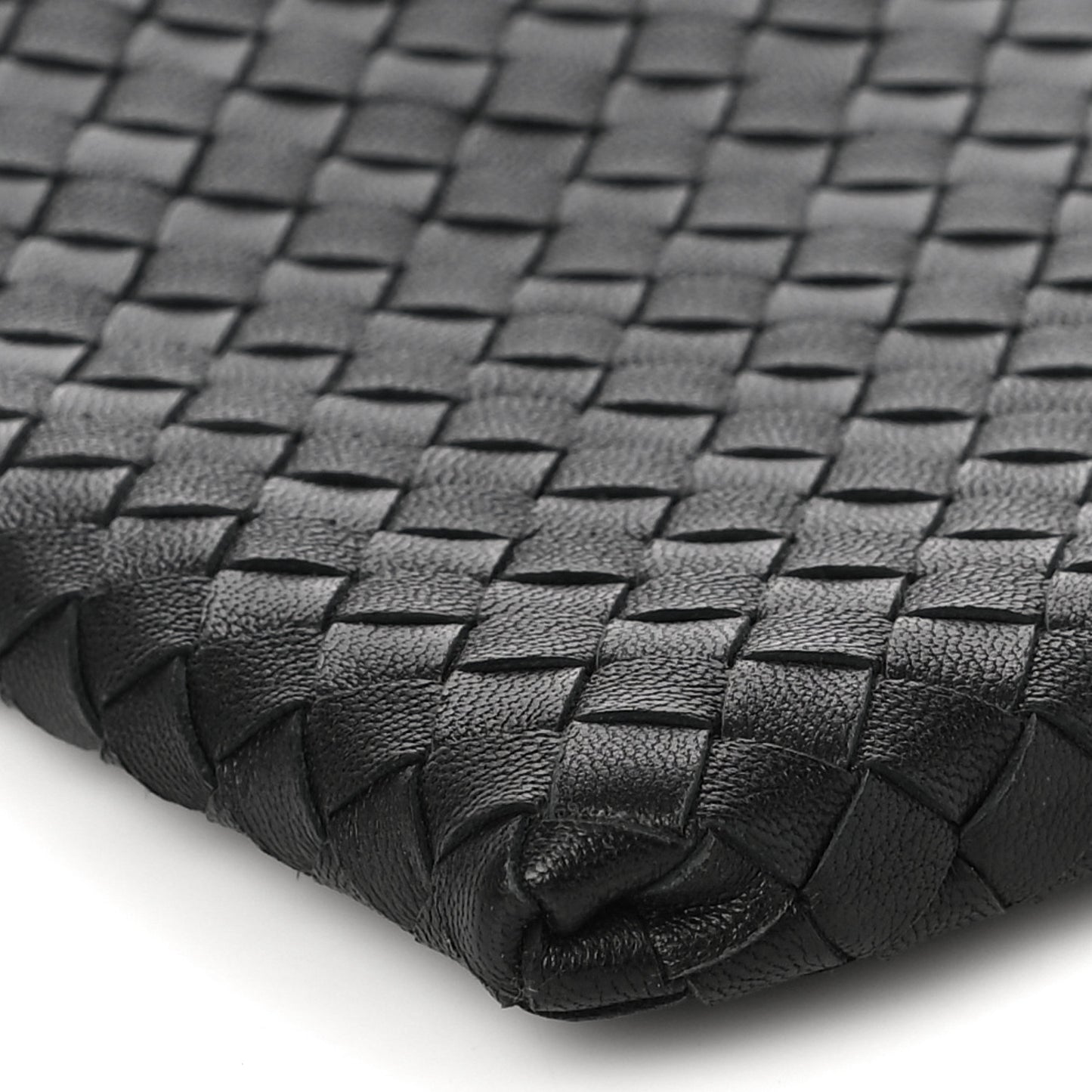 Nappa Intrecciato Medium Zip Pouch Black