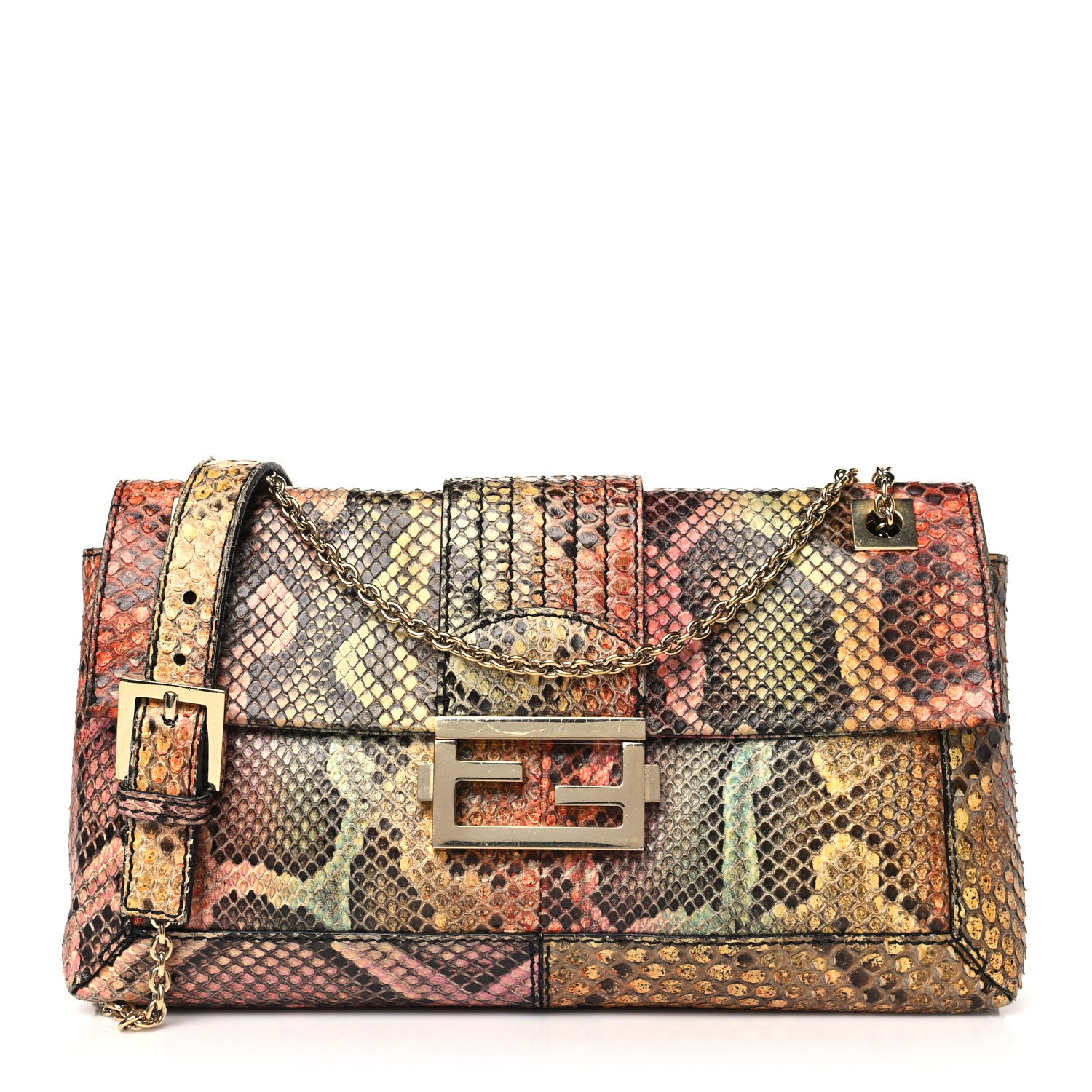 Fendi Snakeskin Maxi Baguette Bag Multicolor 1 of 10
