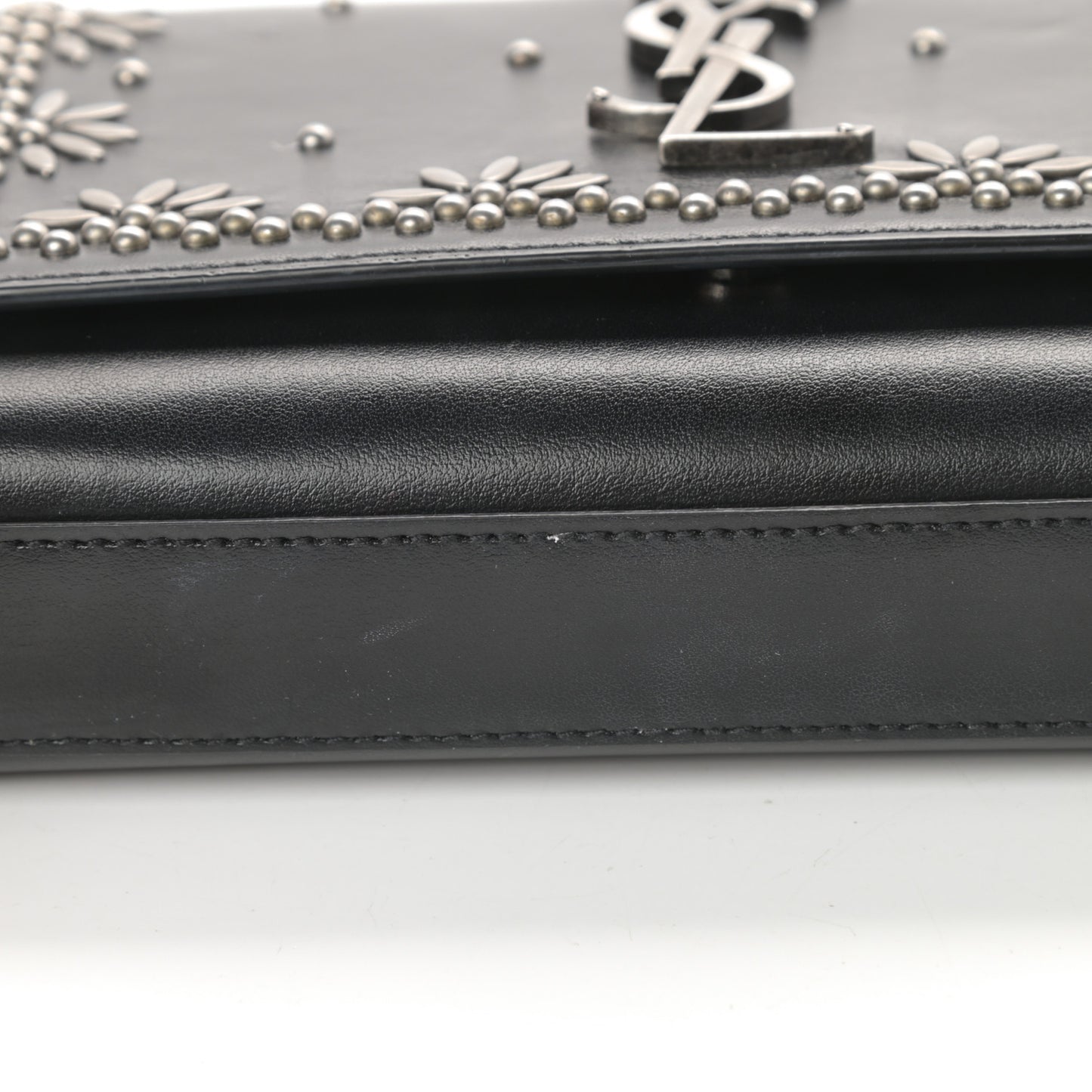 Calfskin Studded Kate Satchel Black