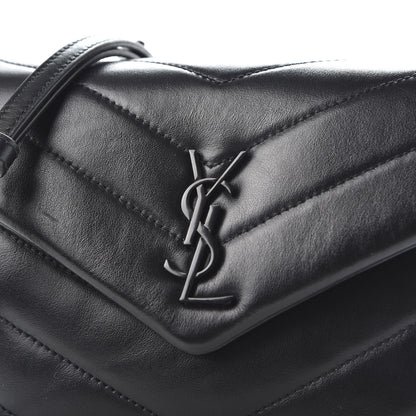 Saint Laurent Calfskin Y Quilted Monogram Toy Loulou Crossbody Bag Black 9 of 9