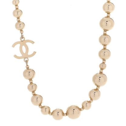 Chanel Metal Bead CC Necklace Gold 1 of 6