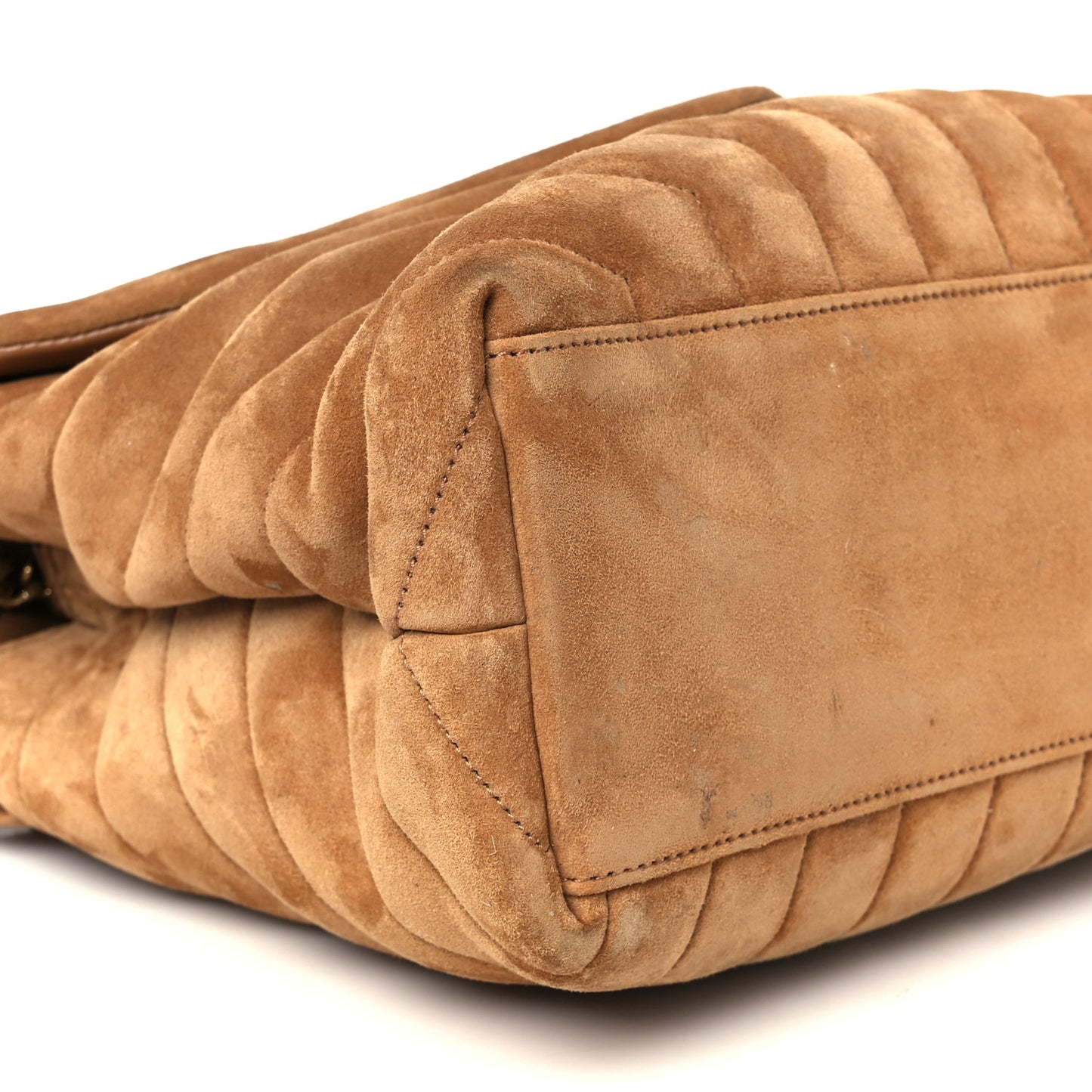 Suede Y Quilted Monogram Medium Loulou Chain Satchel Cinnamon
