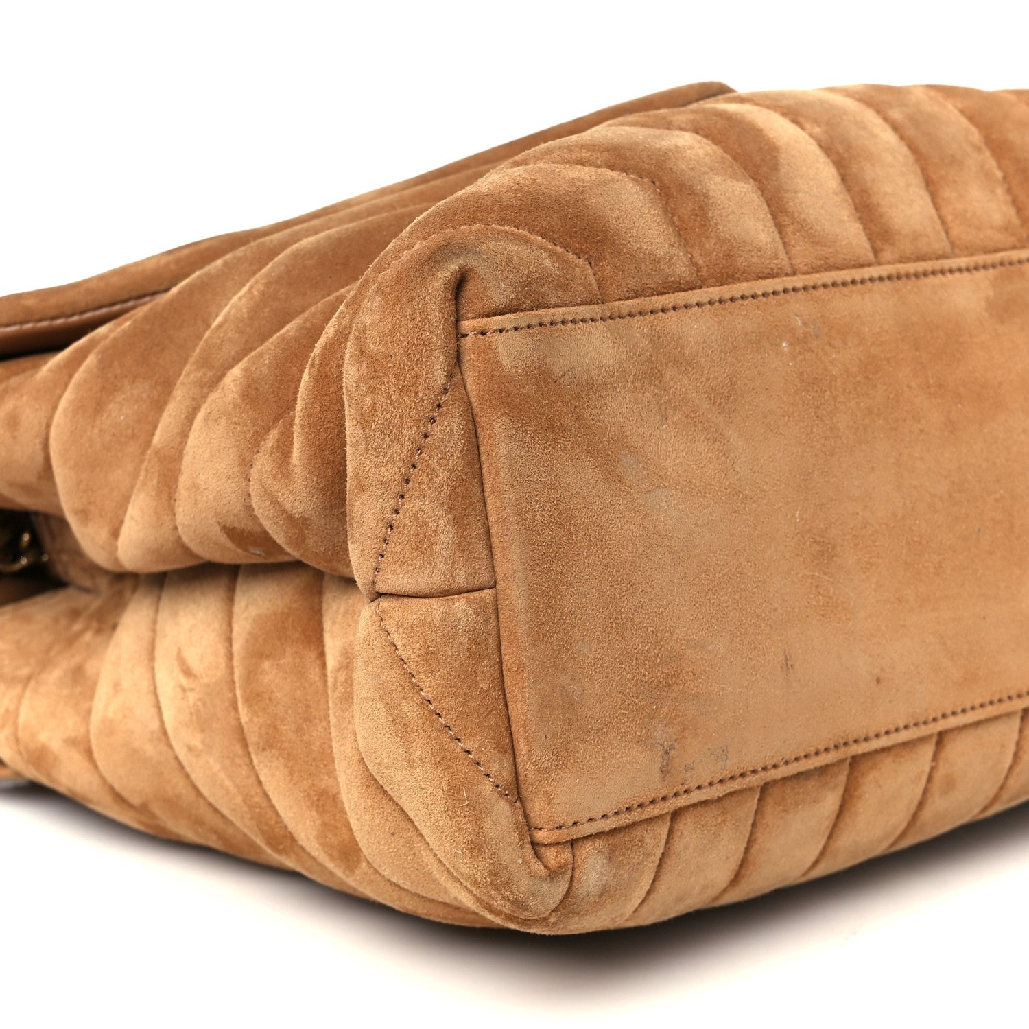 Saint Laurent Suede Y Quilted Monogram Medium Loulou Chain Satchel Cinnamon 10 of 11
