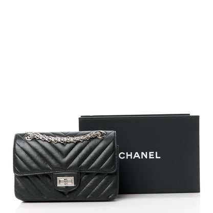 Chanel Aged Calfskin Chevron Quilted 2.55 Reissue Mini Flap Black 3 of 11