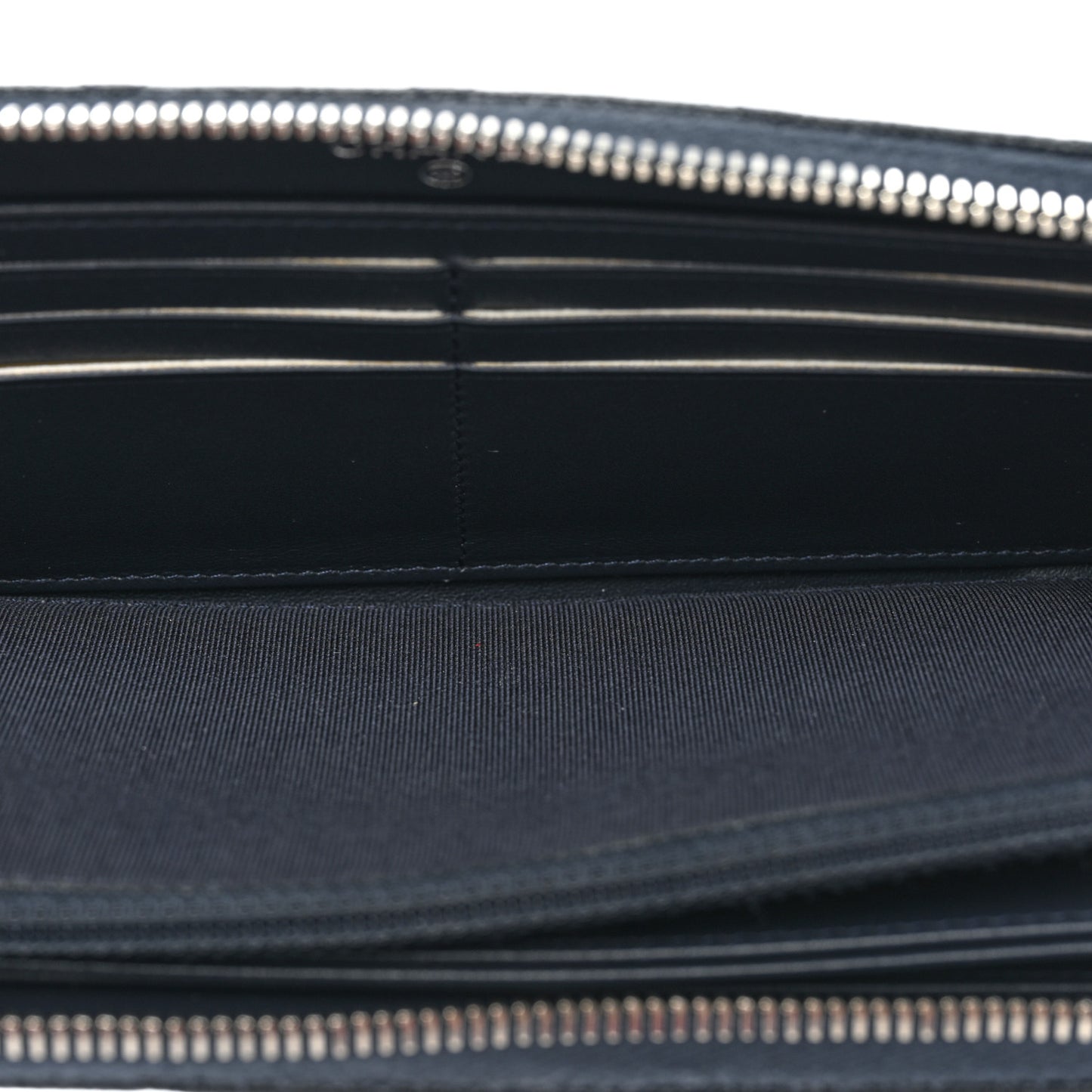 Caviar Quilted Large Gusset Zip Around Wallet Navy