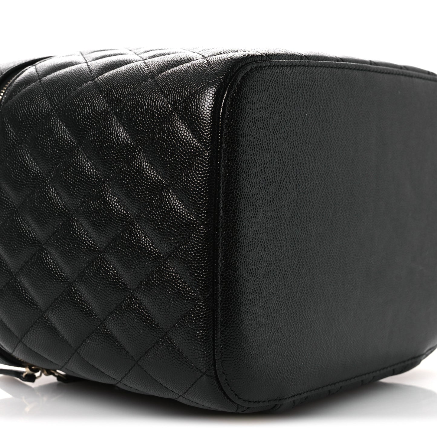 Caviar Quilted Large Vanity Pouch Black