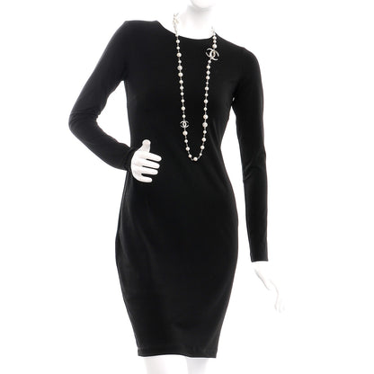 Chanel Pearl Baguette Crystal CC Moon Long Necklace Silver 2 of 6
