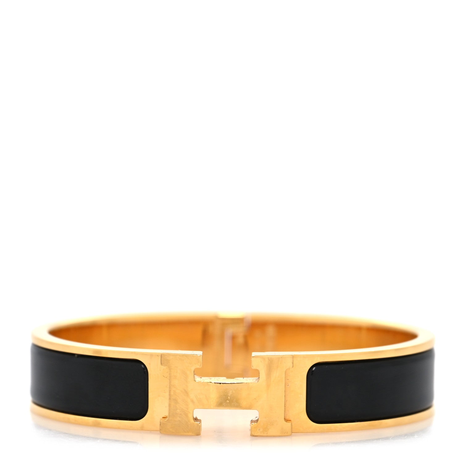 Hermes Enamel Narrow Clic Clac H Bracelet PM Black 1 of 5