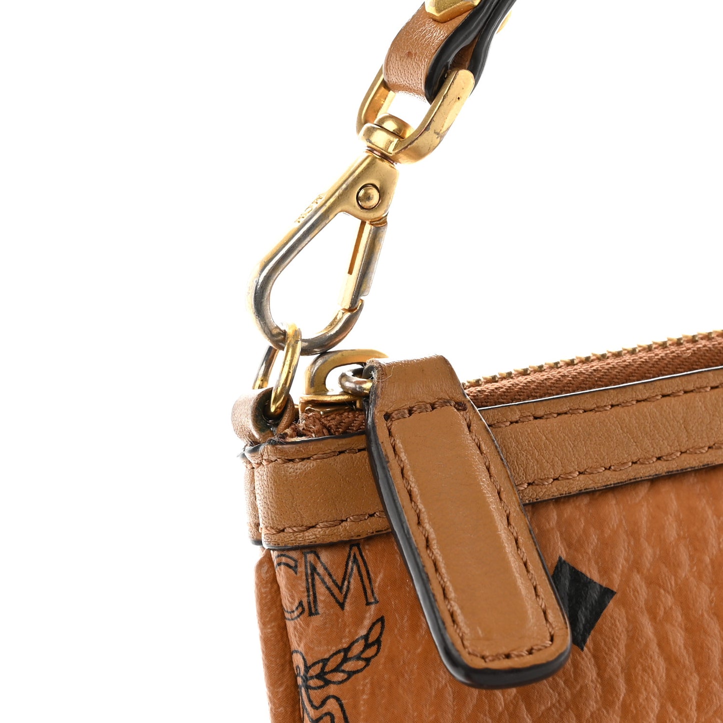 Visetos Medium Stark Wristlet Pouch Cognac