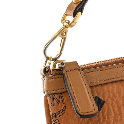 MCM Visetos Medium Stark Wristlet Pouch Cognac 8 of 13