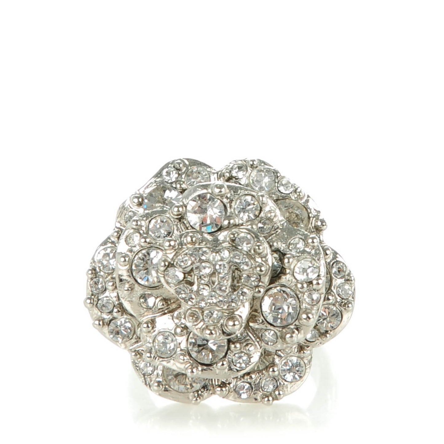 Swarovski Crystal Camellia Ring 6 Silver