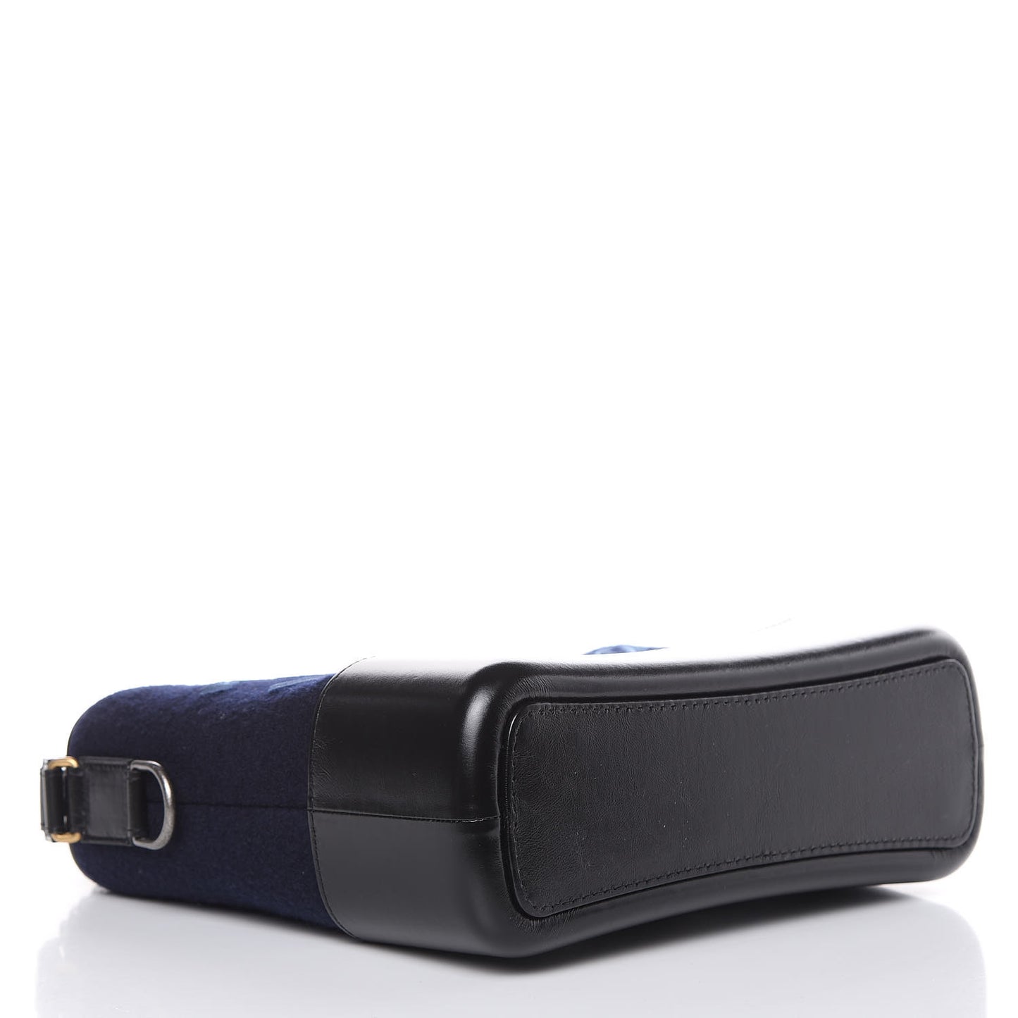 Wool Embroidered Medium Gabrielle Hobo Dark Navy Blue