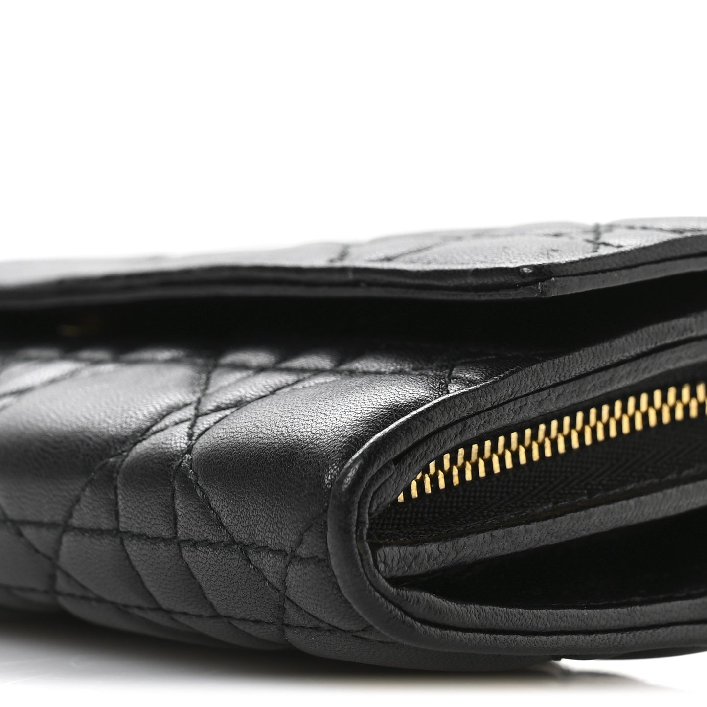Lambskin Cannage Rendez-vous Chain Wallet Black