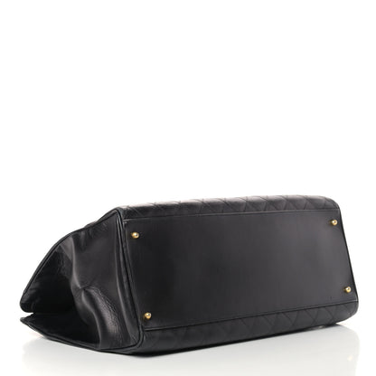 Chanel Calfskin Stitched XL Weekender Black 4 of 14