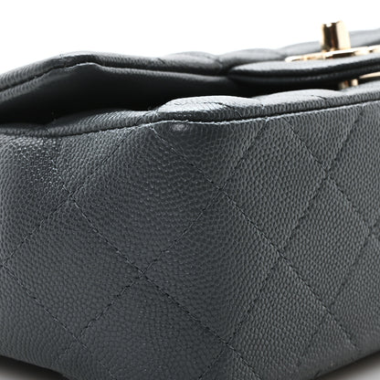 Chanel Caviar Quilted Mini Rectangular Flap Dark Grey 9 of 10