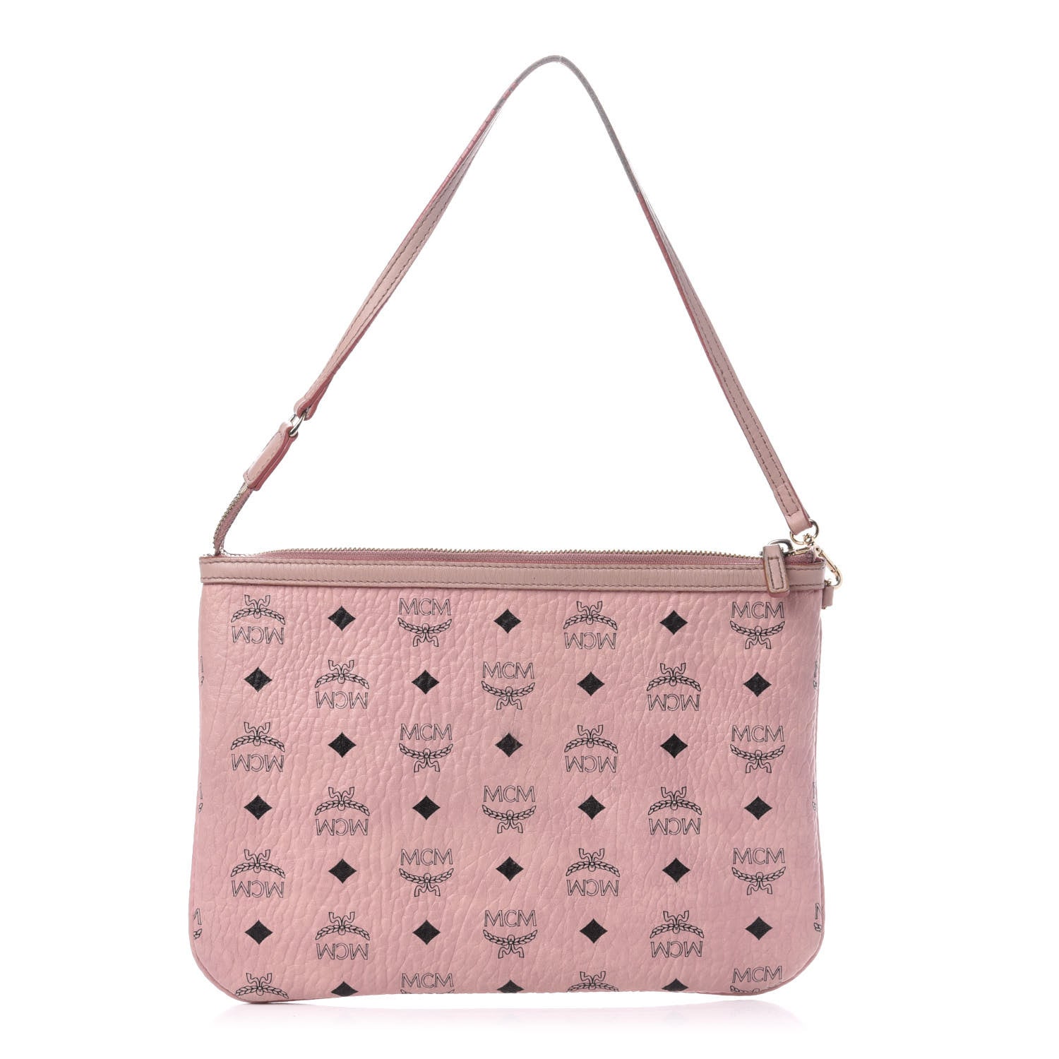 MCM Visetos Liz Shopper Tote Pouch Light Pink 1 of 9