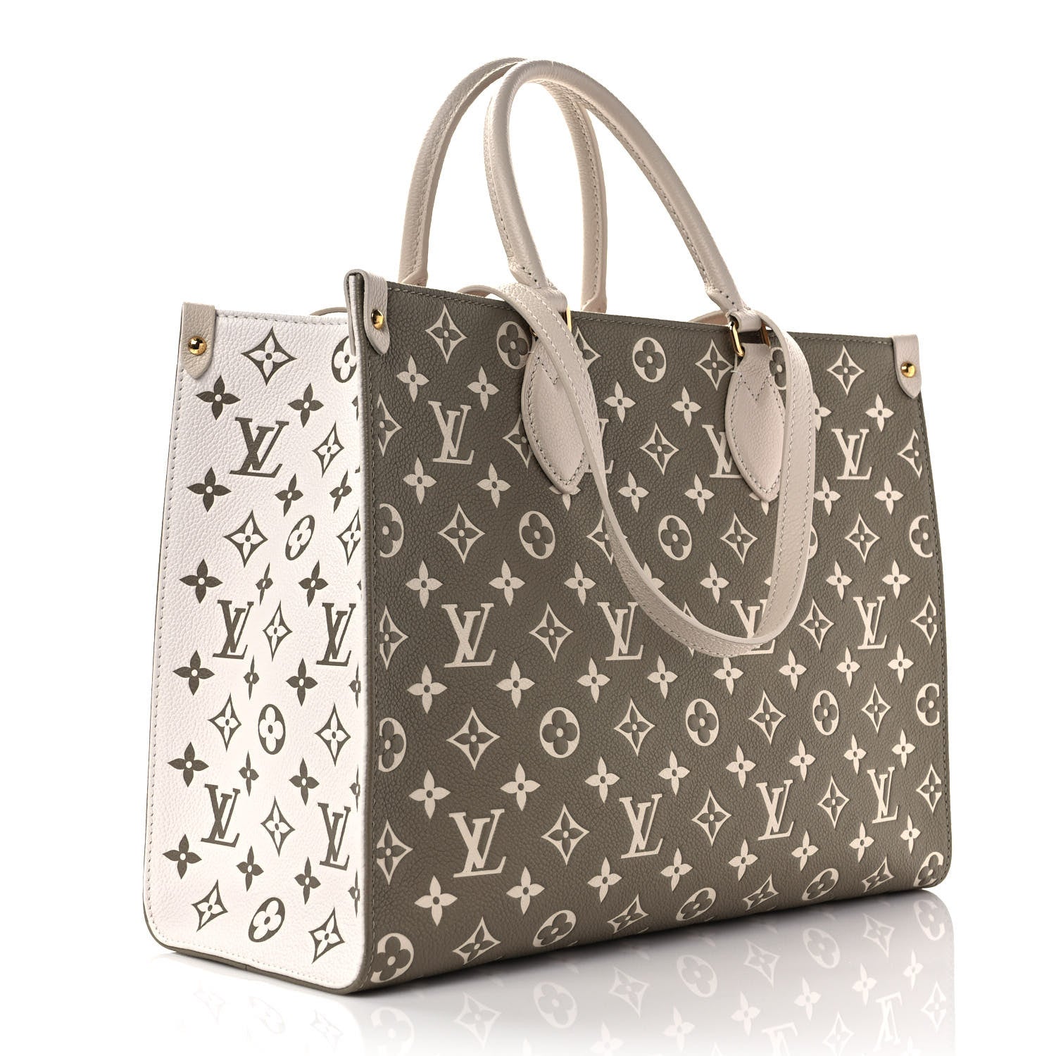 Louis Vuitton Empreinte Monogram Spring In The City Onthego MM Kaki Beige Cream 3 of 9