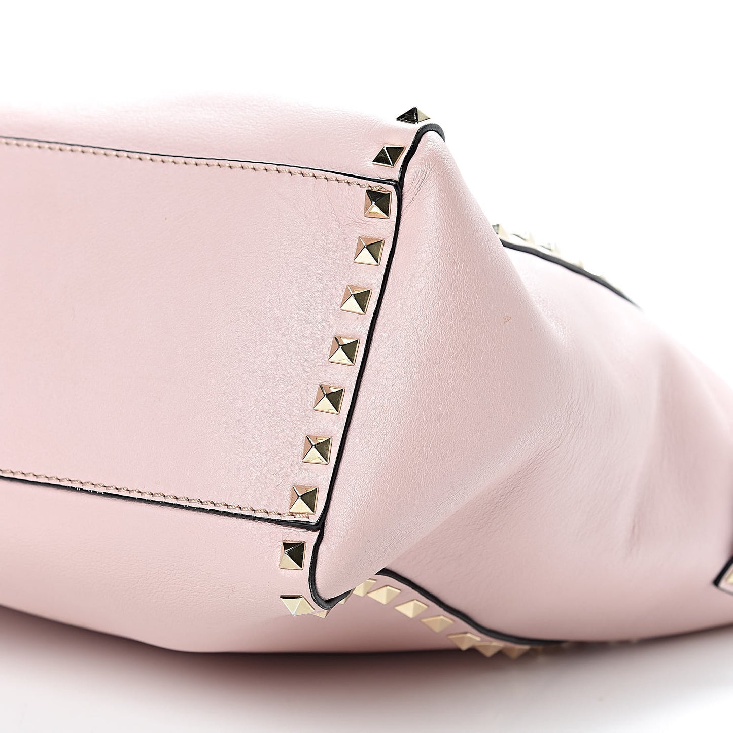 Vitello Rockstud Double Handle Tote Poudre