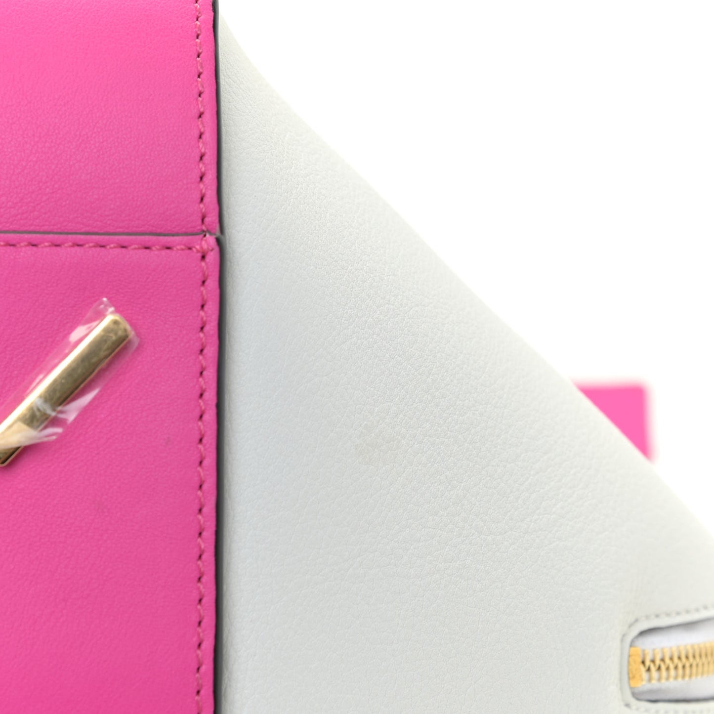 Calfskin Small Hammock Shoulder Bag Shocking Pink White