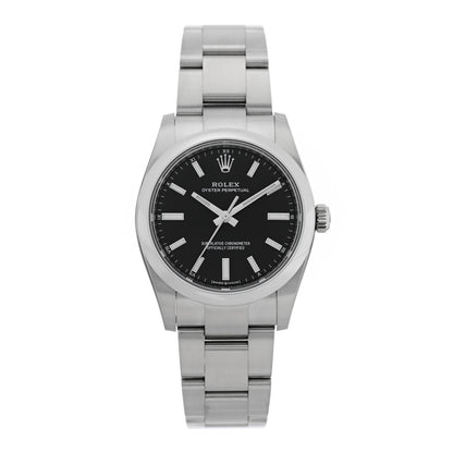 Rolex Stainless Steel 34mm Oyster Perpetual Watch Bright Black 124200 1 of 4