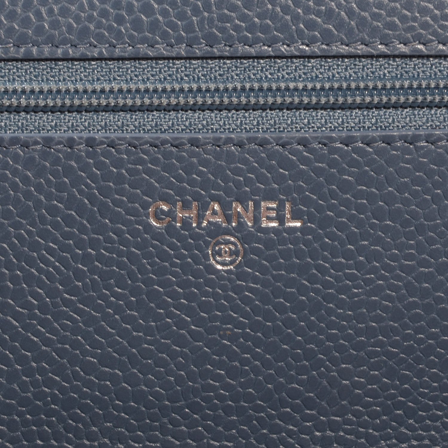Chanel Caviar Wallet on Chain WOC Blue 7 of 9