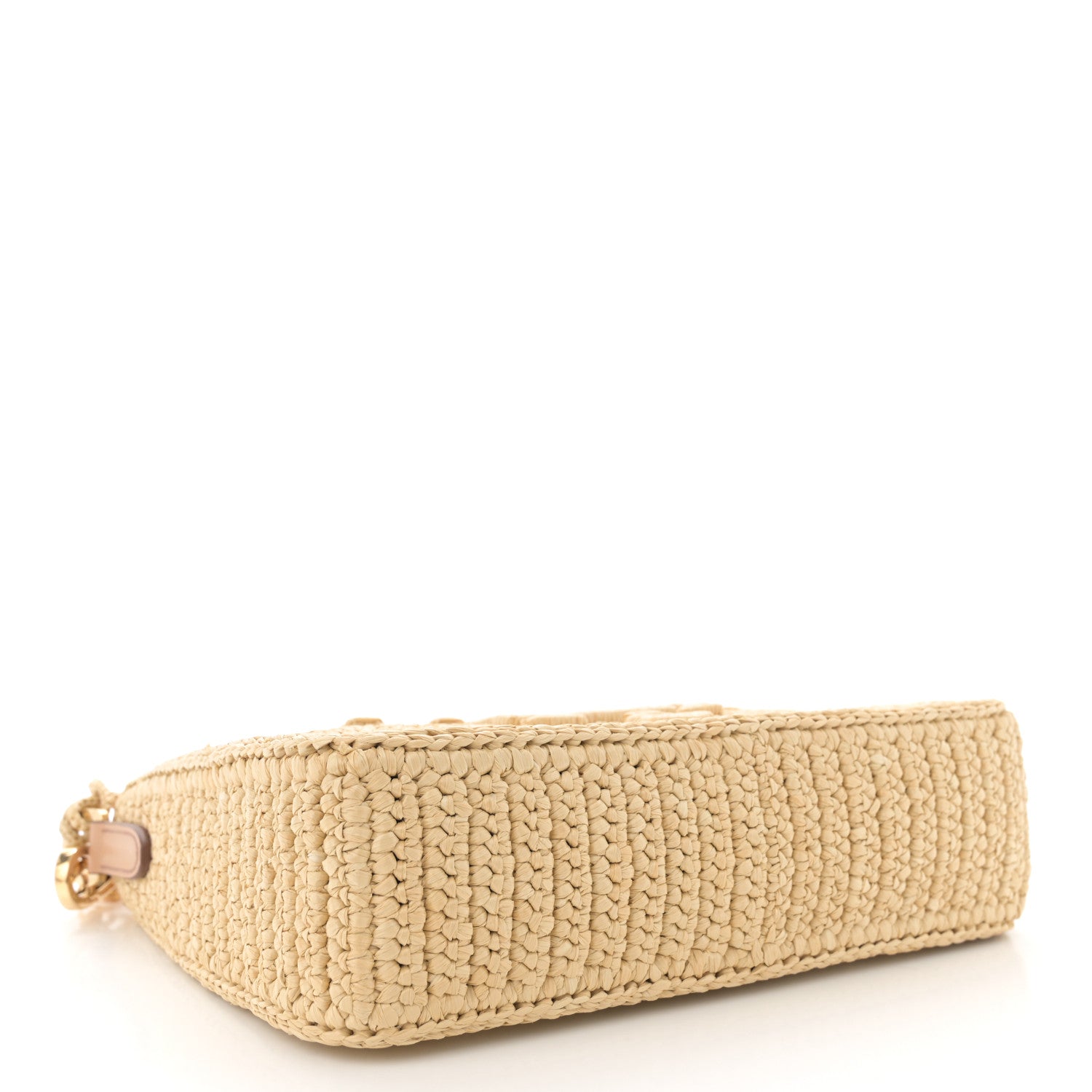 Prada Yarn Raffia Effect Crochet Mini Re-Edition 2000 Shoulder Bag Naturale 4 of 11