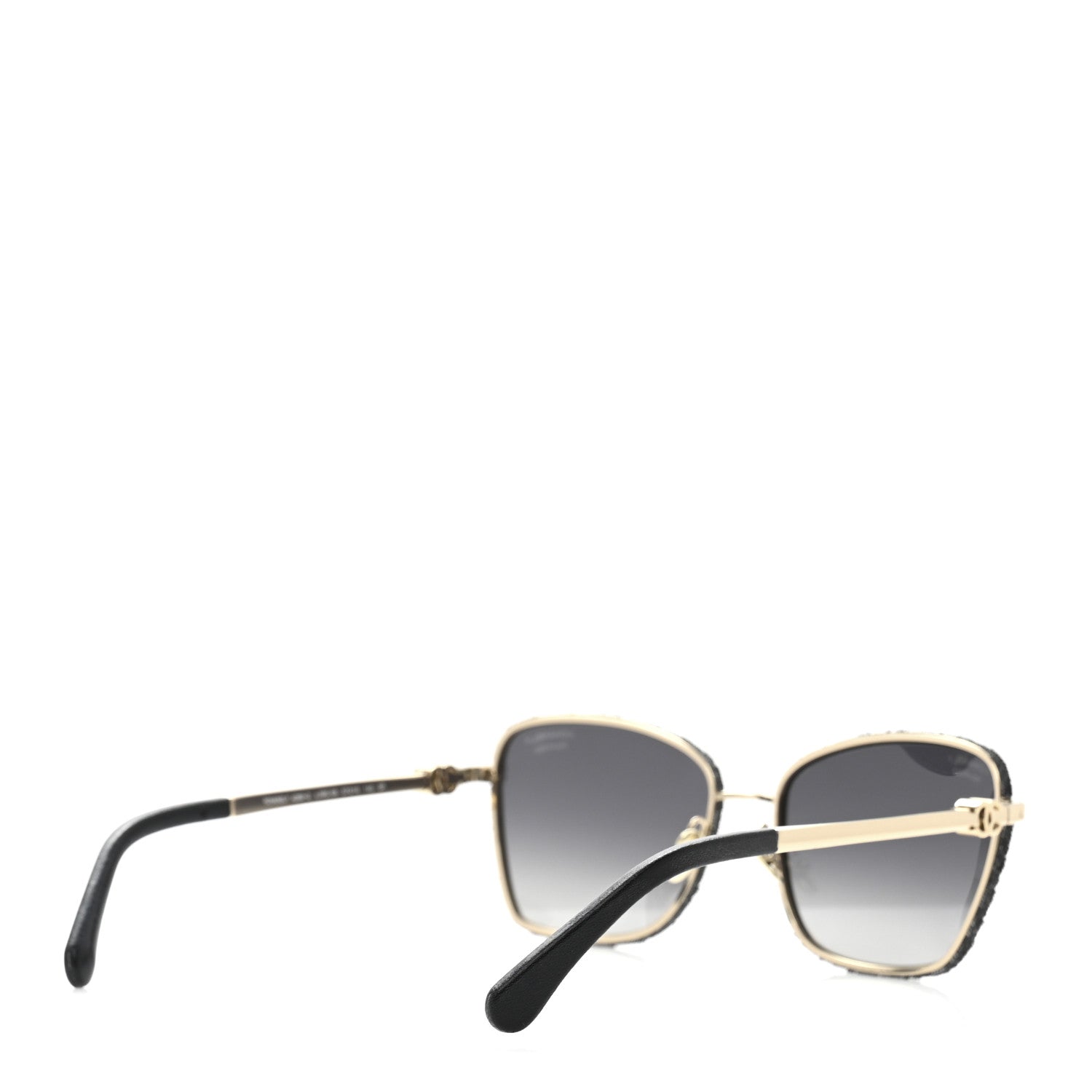Chanel Metal Calfskin Denim Sunglasses 4289-Q Black 4 of 9