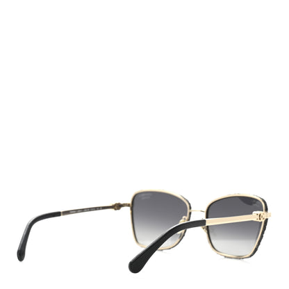 Chanel Metal Calfskin Denim Sunglasses 4289-Q Black 4 of 9