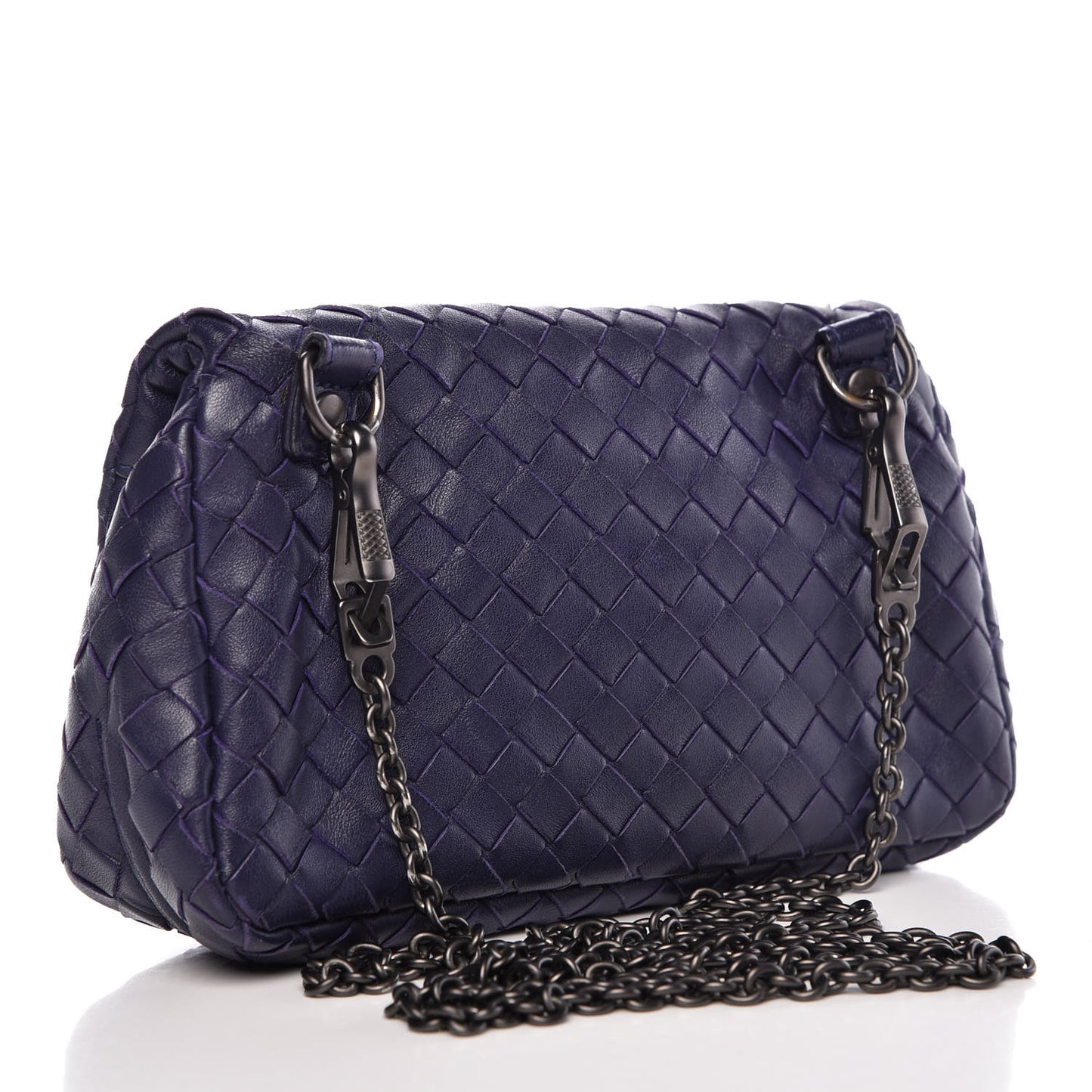 Nappa Intrecciato Mini Chain Messenger Atlantic