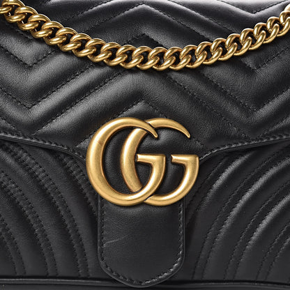 Gucci Calfskin Matelasse Small GG Marmont Shoulder Bag Black 12 of 12
