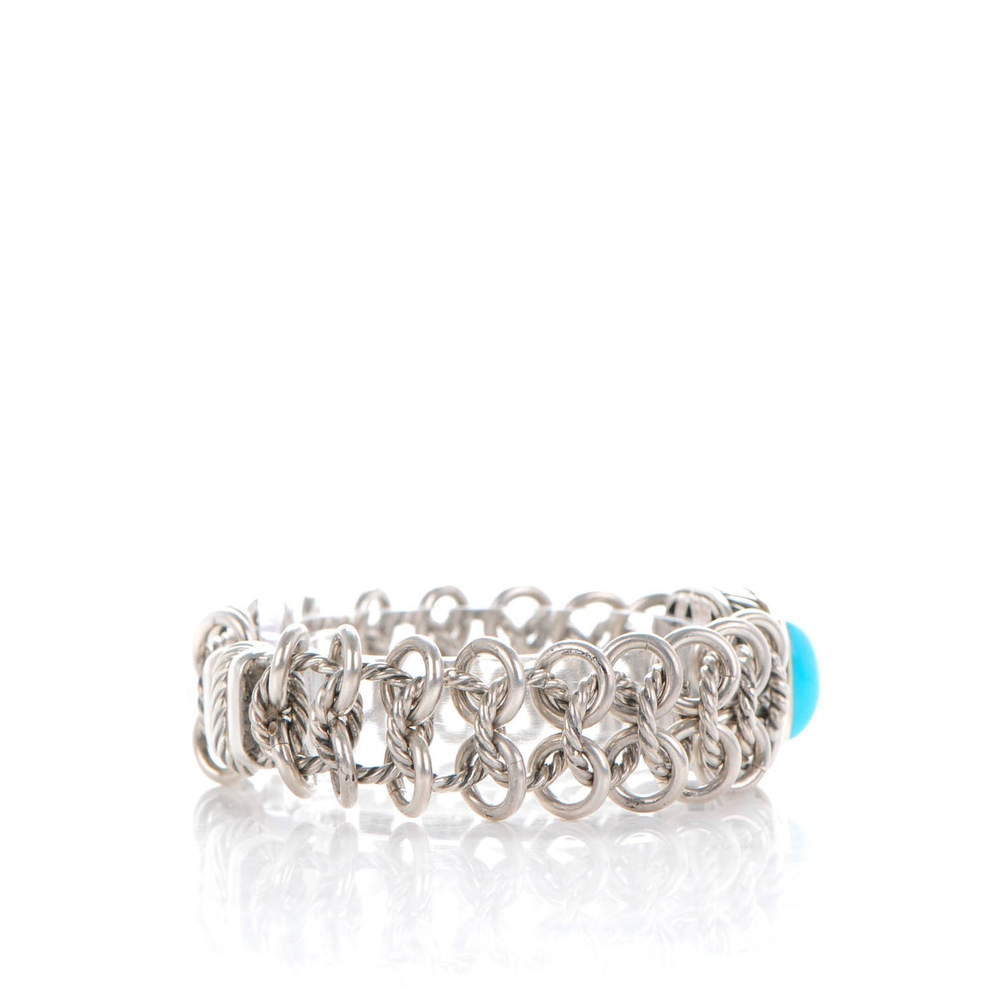 Sterling Silver 18K Yellow Gold Turquoise 14mm Albion Bracelet