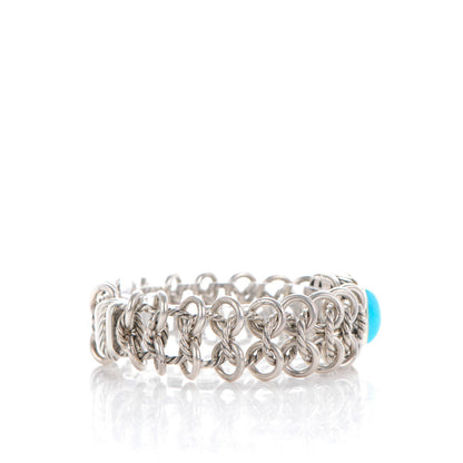 David Yurman Sterling Silver 18K Yellow Gold Turquoise 14mm Albion Bracelet 3 of 6